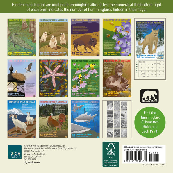 2026 American Wildlife Mini Wall Calendar