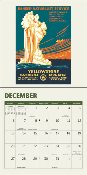 2026 National Parks WPA Posters Mini Wall Calendar