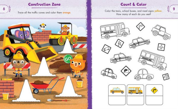 Preschool Activity Book Trucks, Cars, and Airplanes: 80 Games to Learn Letters, Numbers, Colors, and Shapes