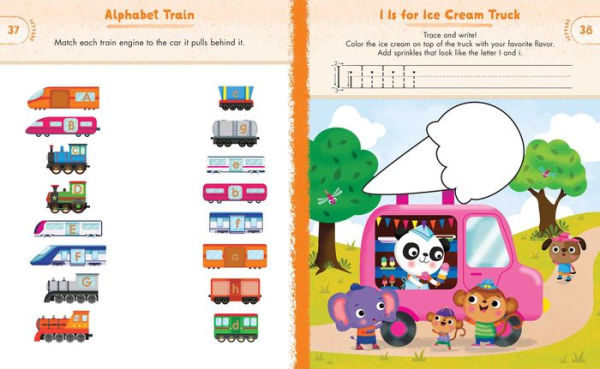 Preschool Activity Book Trucks, Cars, and Airplanes: 80 Games to Learn Letters, Numbers, Colors, and Shapes