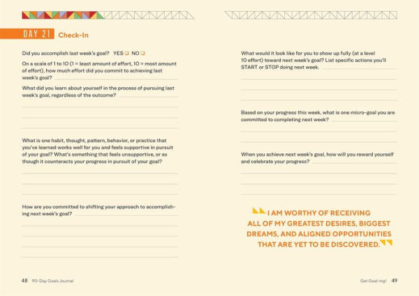 The 90-Day Goals Journal: A Daily Check-In to Stay Motivated and on Track