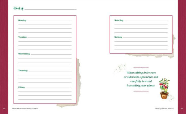 Vegetable Gardening Journal: A Weekly Tracker and Logbook