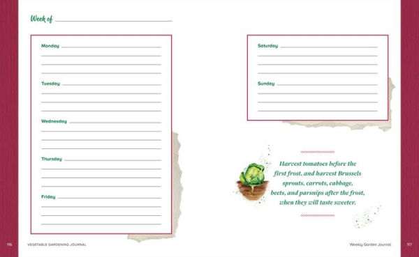 Vegetable Gardening Journal: A Weekly Tracker and Logbook