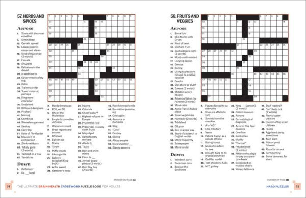 The Ultimate Brain Health Crossword Puzzle Book for Adults: Engaging Puzzles to Improve Memory and Cognitive Function
