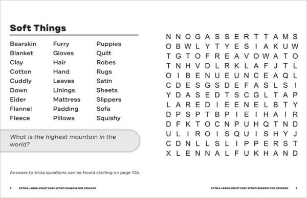 Extra Large-Print Easy Word Search for Seniors