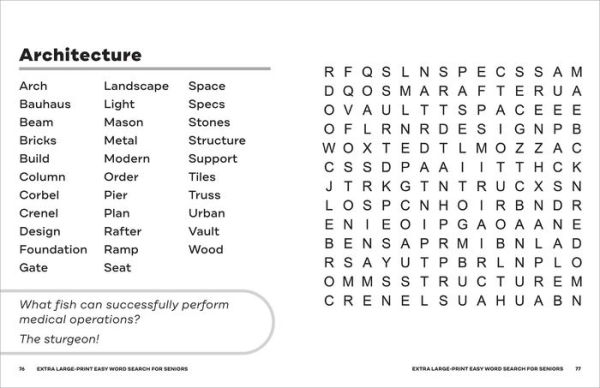 Extra Large-Print Easy Word Search for Seniors