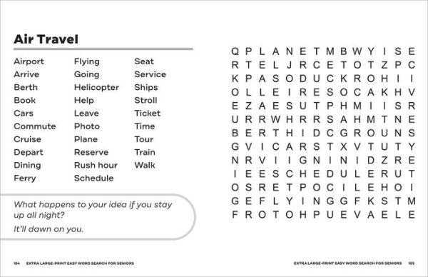 Extra Large-Print Easy Word Search for Seniors