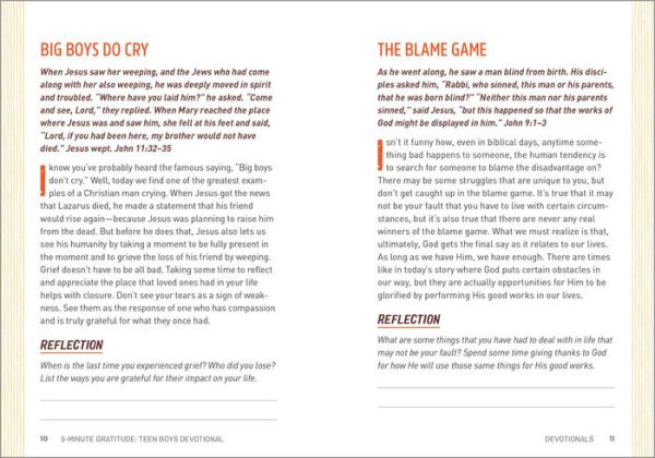5-Minute Gratitude: Teen Boys Devotional: Prayers for Reflection and Thanksgiving