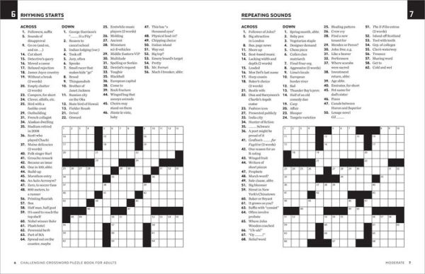 Challenging Crossword Puzzle Book for Adults: Stimulating Puzzles to Exercise Your Brain