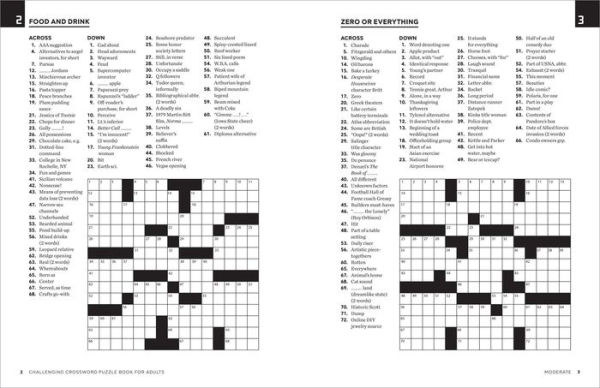 Challenging Crossword Puzzle Book for Adults: Stimulating Puzzles to Exercise Your Brain