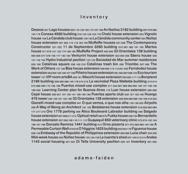 Inventory: Adamo-Faiden