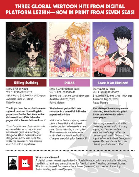 Seven Seas to Publish Killing Stalking, Love is an Illusion, and Pulse in  Print