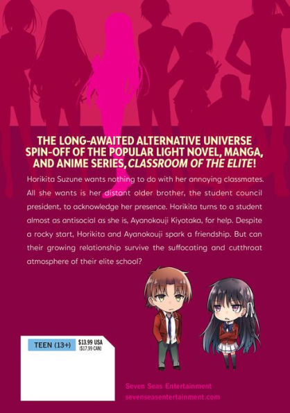 Seven Seas Entertainment on X: CLASSROOM OF THE ELITE (LIGHT NOVEL) Vol. 8, Syougo Kinugasa and Tomoseshunsaku, cutthroat school drama that inspired  the anime, $13.99