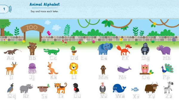 Kindergarten Activity Book: Zoo Animals: 75 Games to Practice Early Reading, Writing, and Math Skills