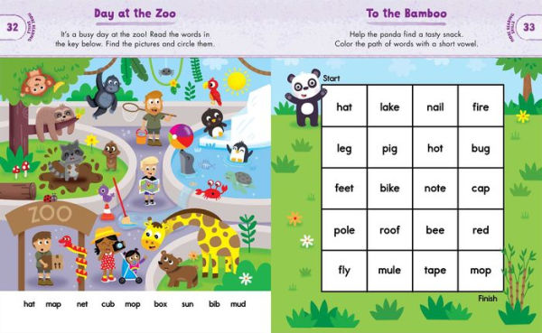 Kindergarten Activity Book: Zoo Animals: 75 Games to Practice Early Reading, Writing, and Math Skills