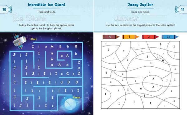 Kindergarten Activity Book: Space: 75 Games to Practice Early Reading, Writing, and Math Skills