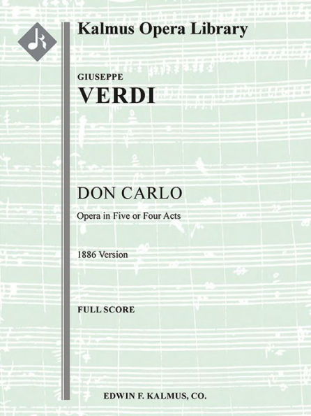 Don Carlo (1886 Version in 5 or 4 Acts): Conductor Score