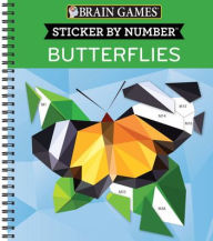 Title: Brain Games - Sticker by Number: Butterflies (28 Images to Sticker), Author: Publications International Ltd