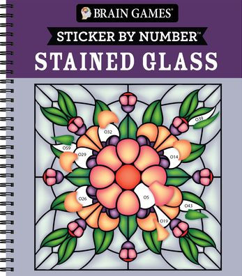 Brain Games - Sticker by Number: Stained Glass (28 Images to Sticker)