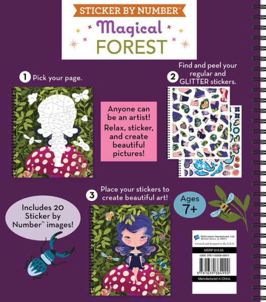 Brain Games Sticker By Number Magical Forest