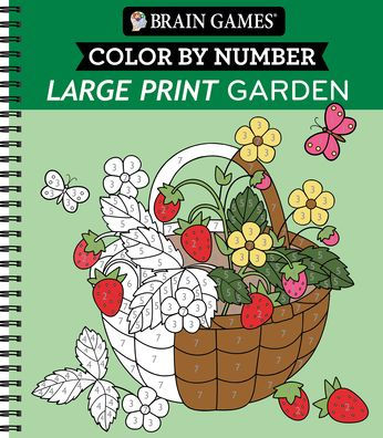 Brain Games - Color by Number - Large Print: Garden