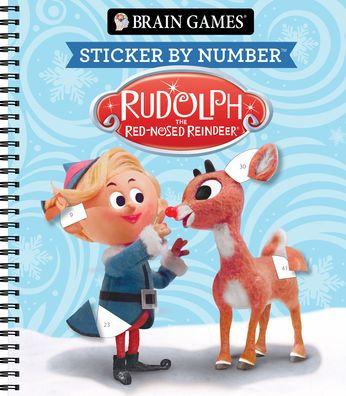 Brain Games - Sticker by Number: Rudolph the Red-Nosed Reindeer