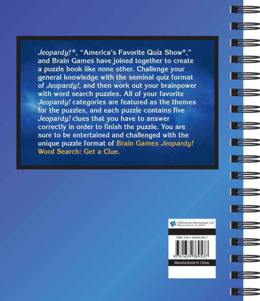 Brain Games Jeopardy Get a Clue! Word Search