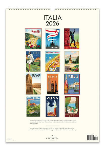 2026 Cavallini Italia Wall Calendar