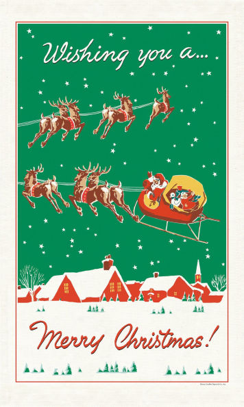 Merry Christmas Reindeer Tea Towel