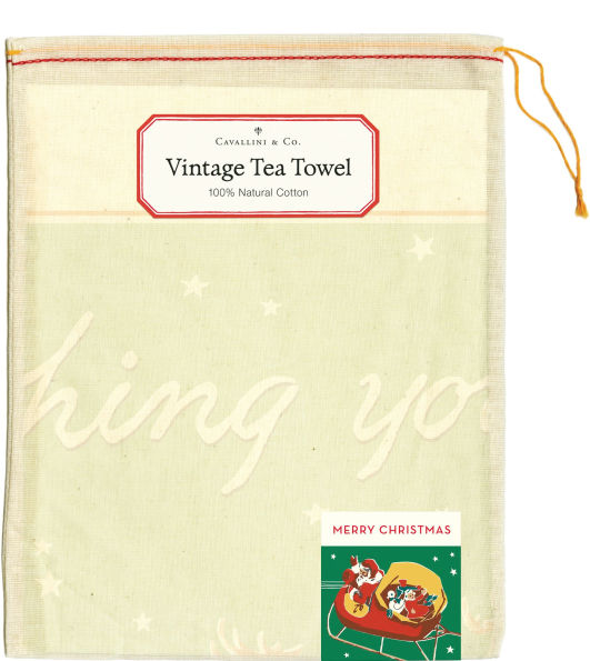 Merry Christmas Reindeer Tea Towel