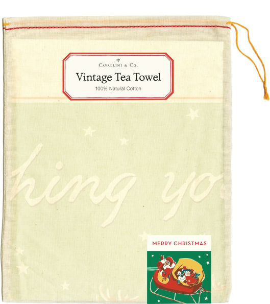 Merry Christmas Reindeer Tea Towel