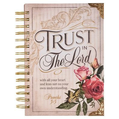 Christian Art Gifts Journal W/Scripture for Women Trust in the Lord Butterfly Proverbs 3:4 Bible Verse Burgundy 192 Ruled Pages, Large Hardcover Notebook, Wire Bound