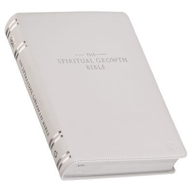 The Spiritual Growth Bible, Study Bible, NLT - New Living Translation Holy Bible, Premium Full Grain Leather, White