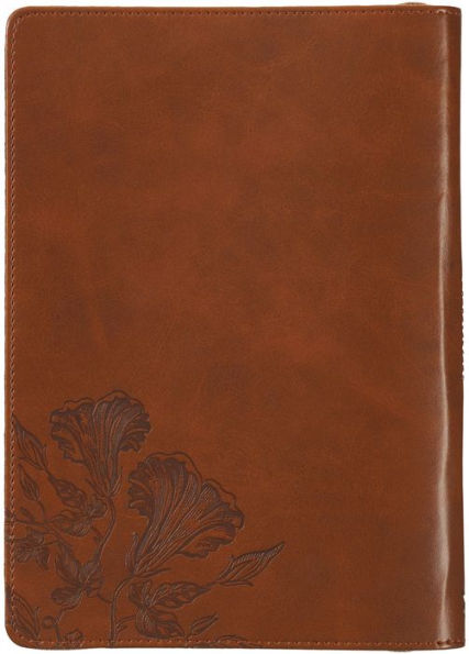 Journal Classic Zip Brown/Cream Floral Printed Amazing Grace 2 Cor. 12:9