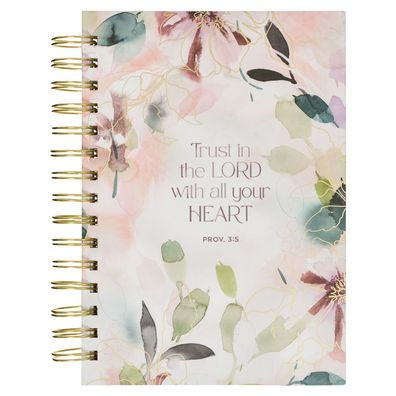 Christian Art Gifts Purple Journal W/Scripture Floral Trust in the Lord Large Bible Verse Notebook, 192 Ruled Pages, Prov. 3:5 Bible Verse