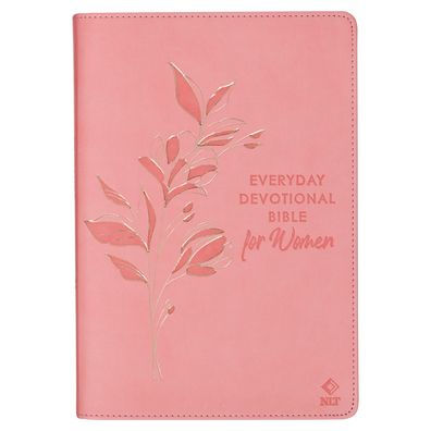NLT Holy Bible Everyday Devotional Bible for Women New Living Translation, Vegan Leather, Pink Debossed