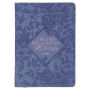 Christian Art Gifts Blue Vegan Leather Zipped Journal, Inspirational Women's Notebook the Lord Will Guide Scripture, Flexible Cover, 336 Ruled Pages, Ribbon Bookmark, Isa. 58:11 Bible Verse
