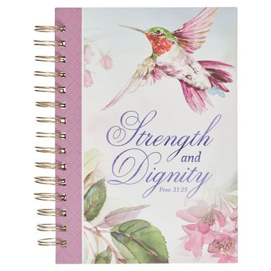 Christian Art Gifts Purple Journal W/Scripture Strength and Dignity Large Bible Verse Notebook, 192 Ruled Pages, Proverbs 31:25 Bible Verse