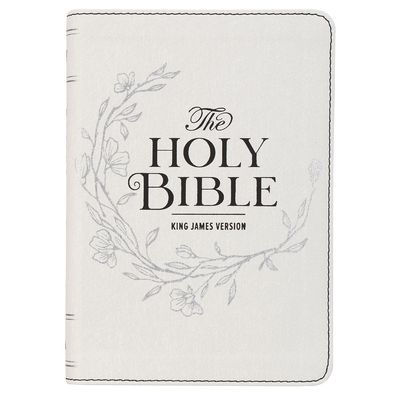 KJV Bible Compact Large Print Faux Leather White