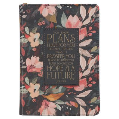 Journal Classic W/Zip Black Hope & a Future Jer. 29:11