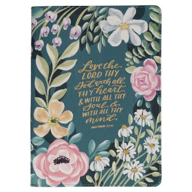 Journal Classic Zip Teal Love the Lord Matt. 22:37