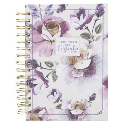 Journal Wirebound Purple Floral Strength & Dignity Prov. 31:25
