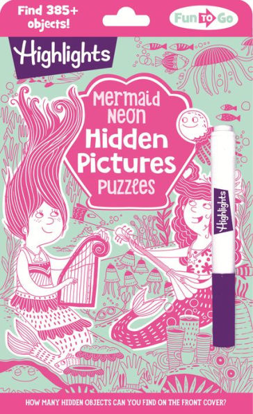 Mermaid Neon Hidden Pictures Puzzles