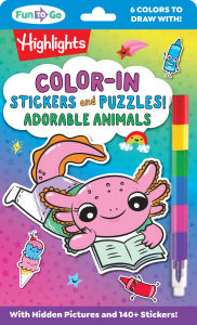 Title: Color-In Stickers and Puzzles! Adorable Animals, Author: Highlights