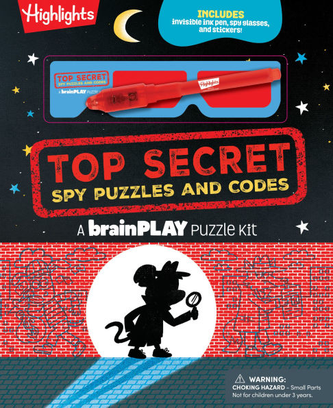 brainPLAY Top Secret Spy Puzzles and Codes: Puzzle Book Packed with Brain Teasers and Hidden Pictures Challenges for Kids 7 and Up