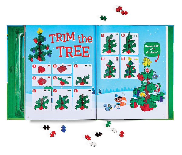 Christmas Puzzle and Play: Build with 100 Pieces!: Holiday Set with Hidden Objects and Plus-Plus Building Blocks for Kids Ages 5 and Up