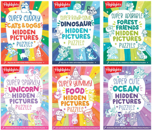 Super Cute Bundle: Puzzle Pack for Kids with Over 380 Pages of Adorable Hidden Object Puzzles, Fun Puzzle Gift Set featuring Cats, Unicorns, Dinosaurs, Food and Forest Critters