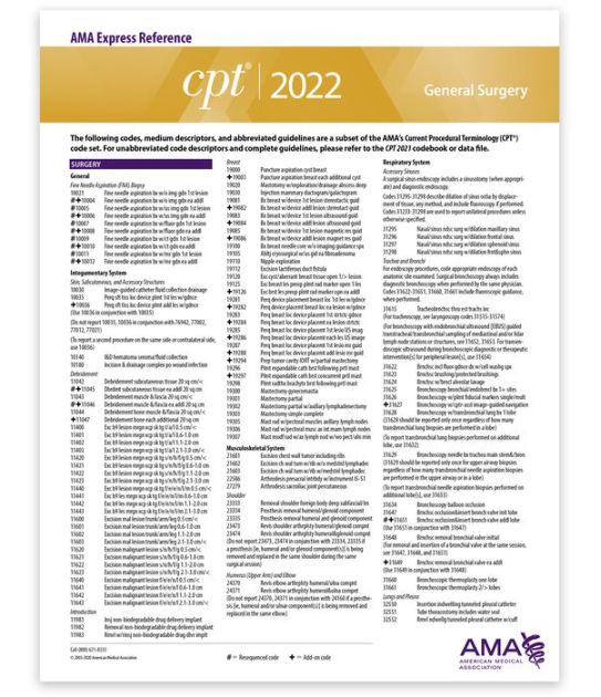 CPT Express Reference Coding Card 2022: General Surgery by American ...