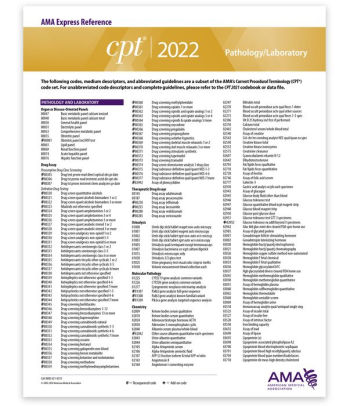 CPT Express Reference Coding Card 2022: Pathology/Laboratory by ...