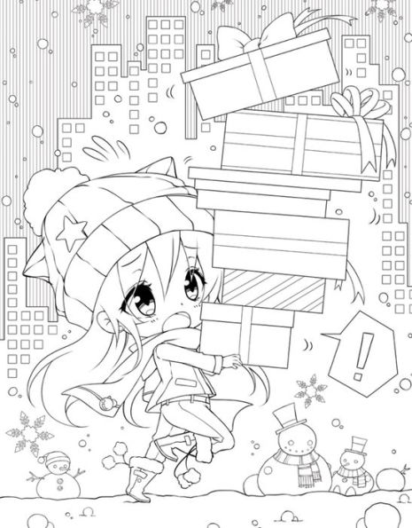 Chibi Girls Coloring Book: Anime Coloring For Kids Ages 6-8, 9-12